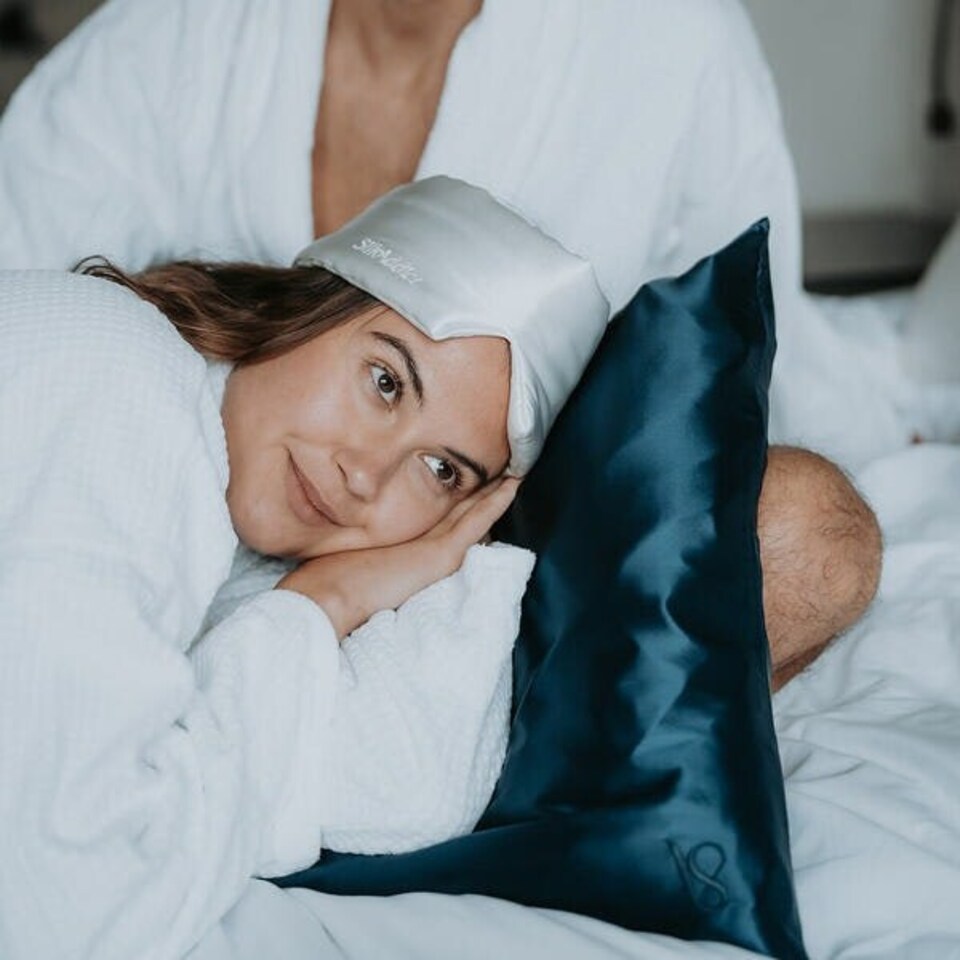 image 1 of Silk Addict 100% Mulberry Silk Pillowcase Twinpack – Navy | Blue | 2