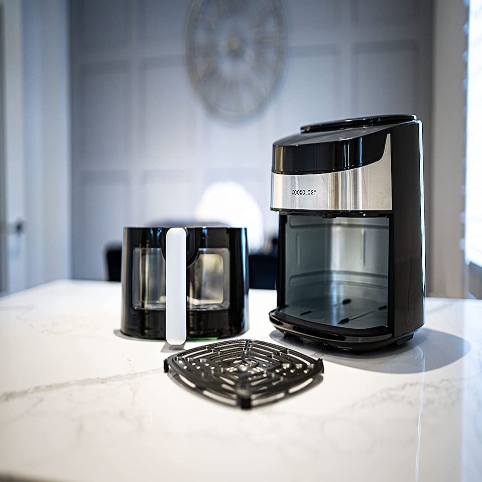 image 1 of Cookology 4.2L Air Fryer with Viewing Window & Digital Controls - CAF42DI Black & Stainless Steel