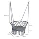 image 5 of Outsunny Hanging Hammock Chair Macrame Seat for Outdoor Patio Garden Dark Grey 