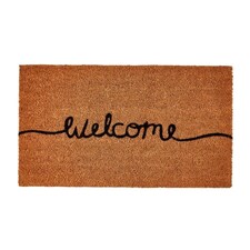 Groundsman Welcome Natural Coco Coir Door Mat - Brown/Black - 70cm x 40cm