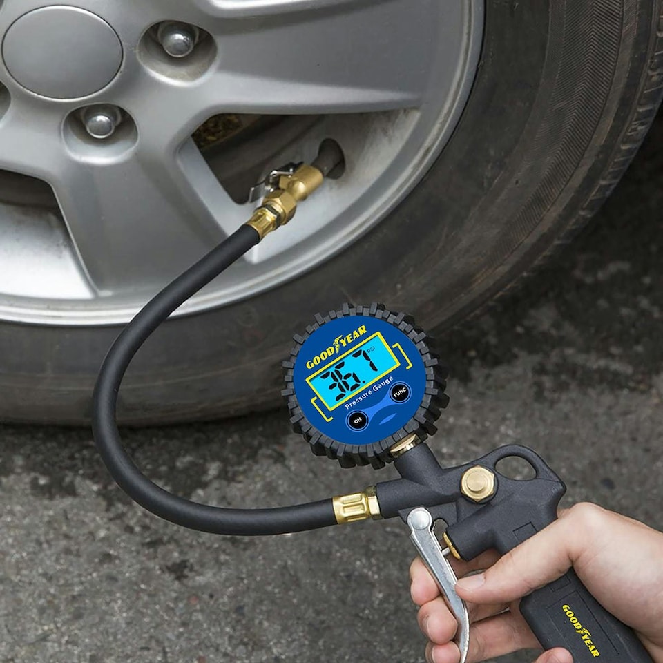 image 1 of Goodyear Tyre Inflator Air Gun with Digital Pressure Gauge for Air Compressors