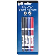 Just Stationery Dry Wipe Marker - Assorted Colours (Set of 4)