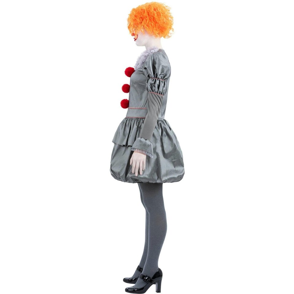 image 1 of IT Chapter Two Womens/Ladies Pennywise Costume Set - Grey/Red/White - S | Multi | S