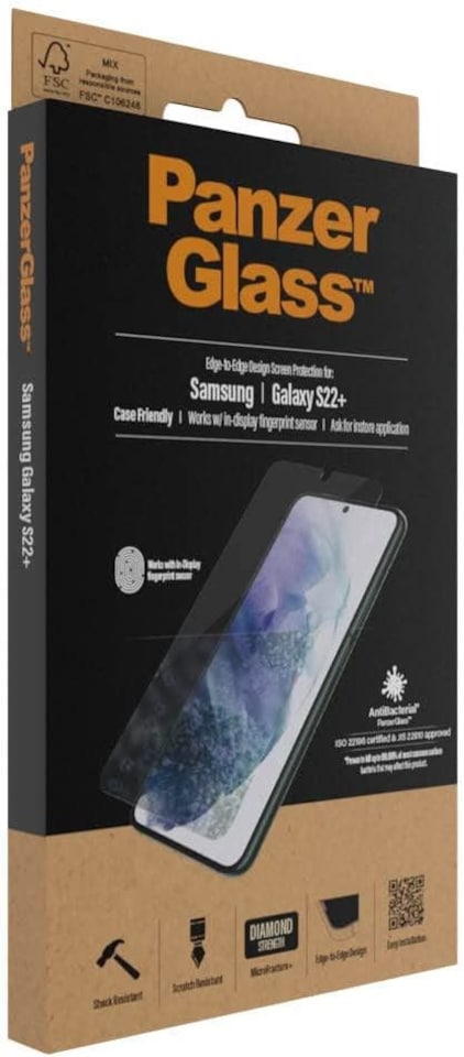 image 1 of Panzer Glass Screen Protector for Samsung Galaxy S22 Plus Black - 7294