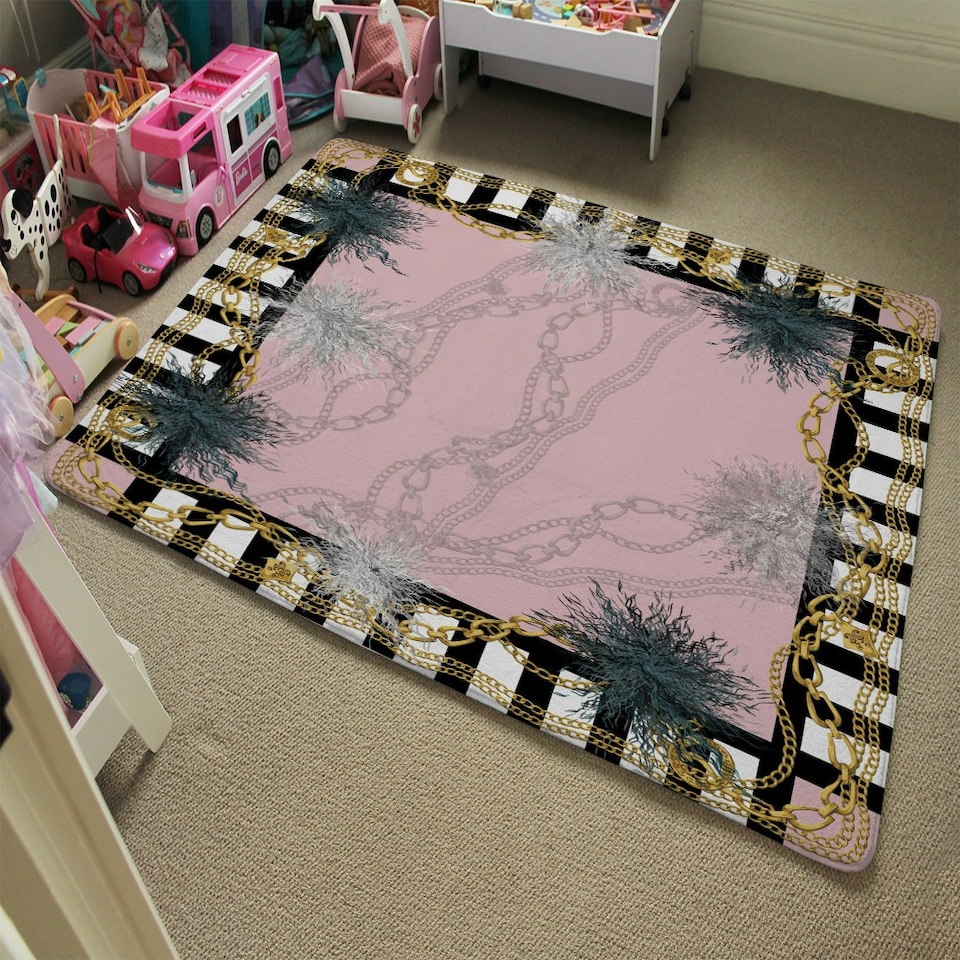 image 1 of Chains (Rug) Pink | Medium: 80x150cm
