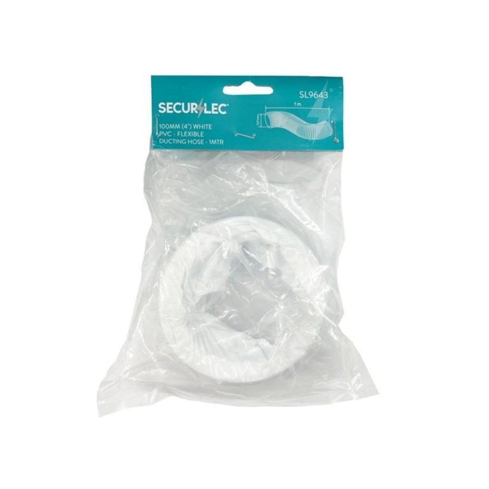 image 1 of Securlec Flexible Ducting Hose | White | White | 3m x 100mm | 1