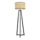 image 4 of ValueLights Lottie Black Wood Tripod Floor Lamp with Natural Cane Drum Shade