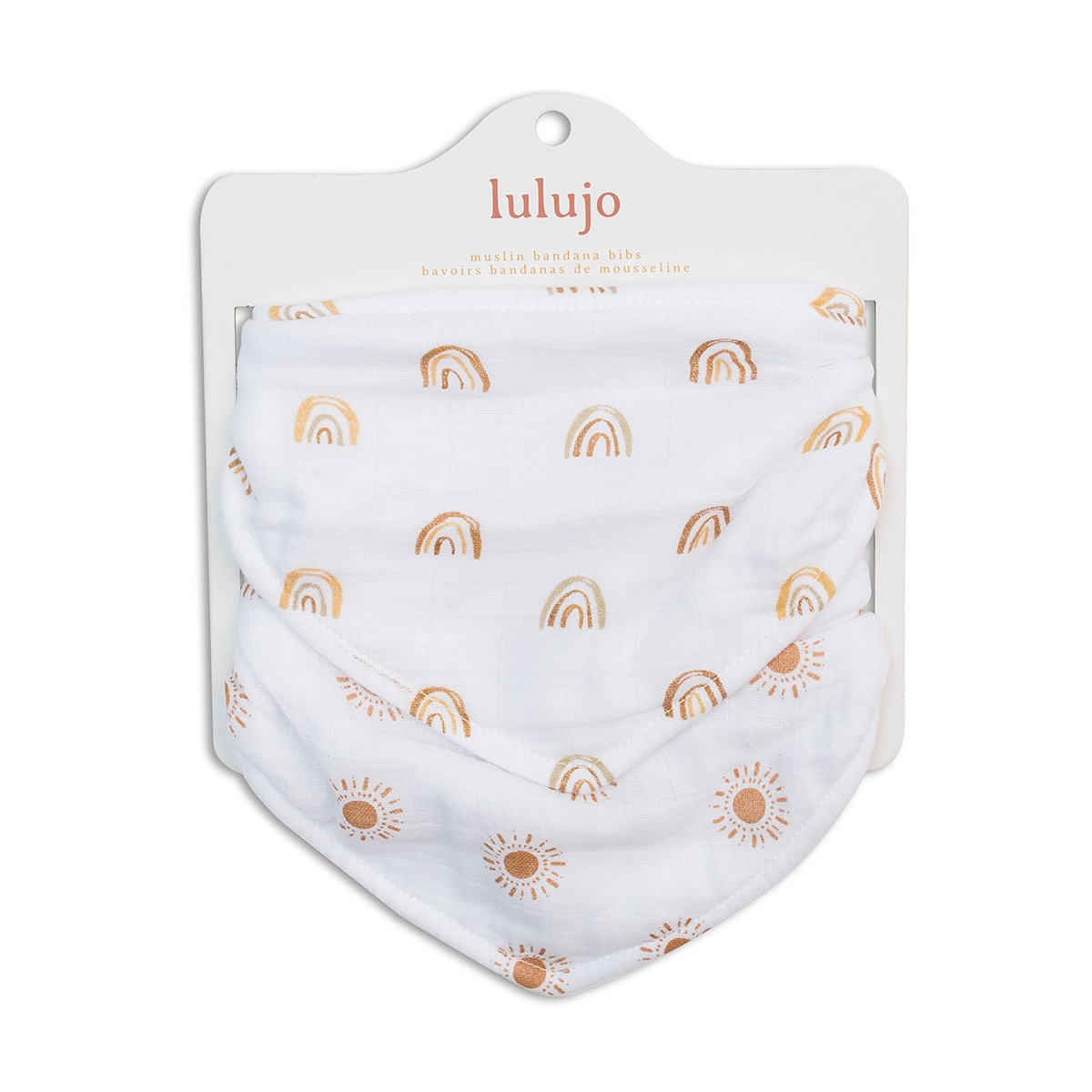 Lulujo 2-pack Bandana Bib - Rainbow & Sun