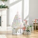 image 2 of HOMCOM 2.5ft Prelit Artificial Christmas Tree for Tabletop with Multicoloured Fibre Optics Small Xmas Decoration  White