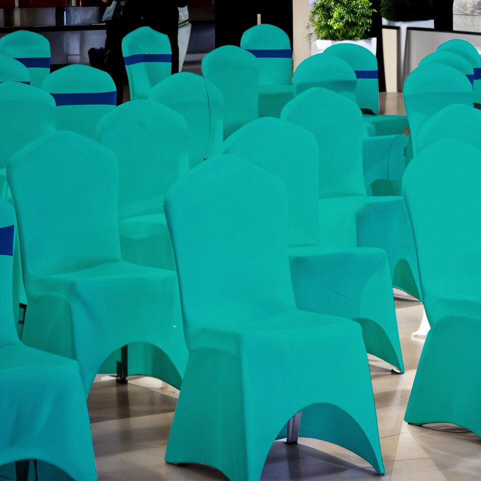 image 1 of Chair Cover Spandex Polyester Stretch Fabric Dining Slipcovers