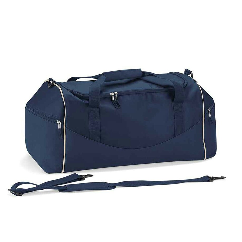 image 1 of Quadra Teamwear Holdall Duffle Bag (55 Litres) (Pack of 2) - French Navy/Putty - One Size | Blue | One Size