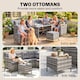 image 6 of Outsunny 6 PCs Patio wicker Sofa Set Rattan Chair Furniture w/ Glass & Cushioned