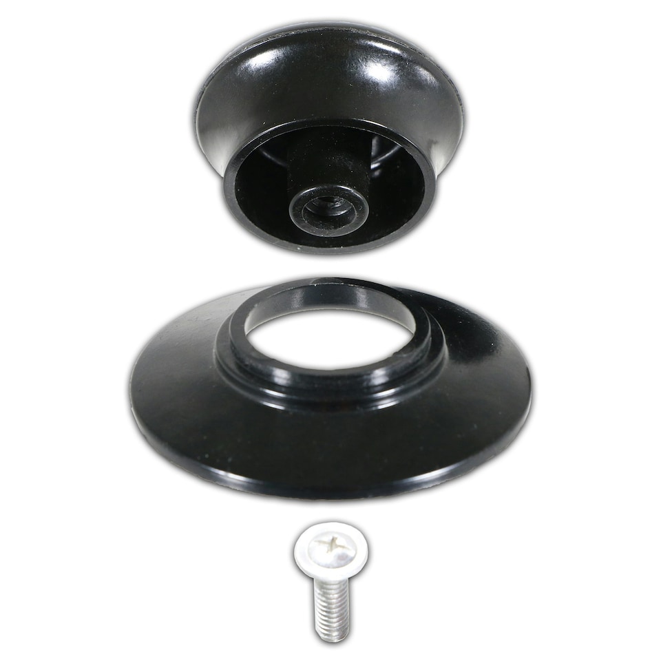image 1 of SPARES2GO Pan Lid Knob Handle Kitchen Cookware Black Round Bakelite Hand Grip Replacement Black