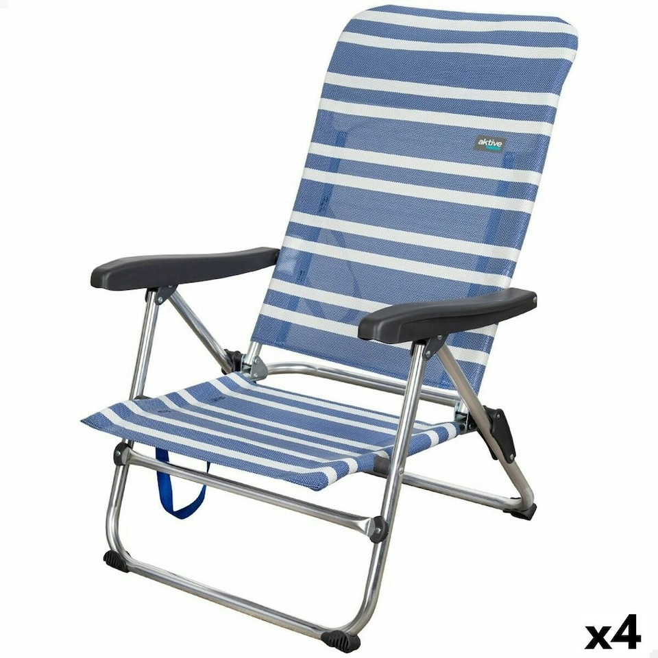 image 1 of Folding Chair Aktive Mykonos Striped 47 x 85 x 50 cm (4 Units) N/A
