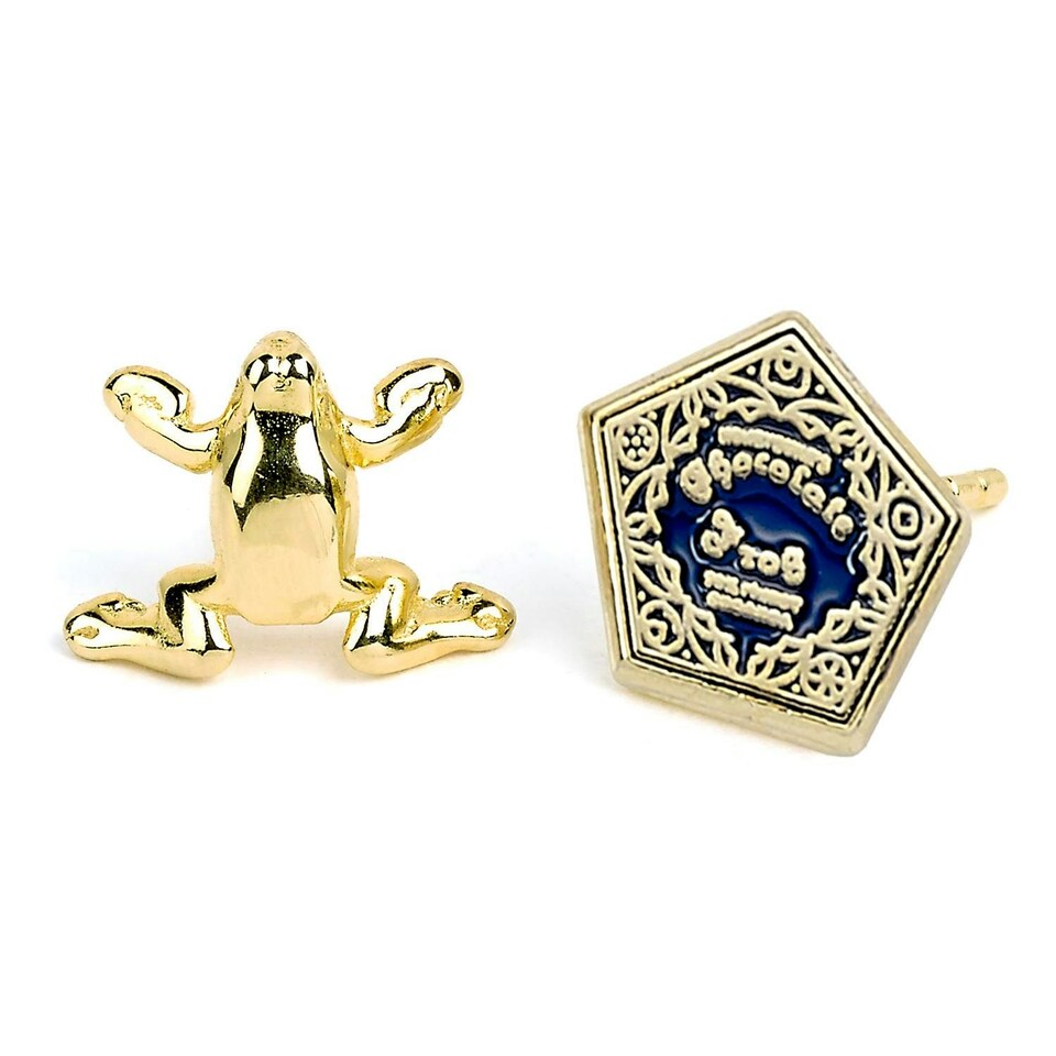 image 1 of Official Harry Potter Stud Earring Set including Time Turners, Chocolate Frogs, and Glasses with Lightning Bolt earrings WE0106
