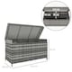 image 7 of Outsunny 627 L Rattan Garden Storage Box with Gas Lift Lid and Wheels Grey | Dark Grey | 153 x 69 x 85 cm