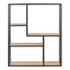 image 2 of Seaford Black Metal Wide Wall Shelf with 3 Additional Oak Shelves