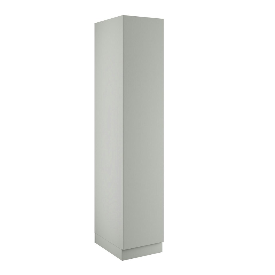 image 1 of Slab Light Grey Single Wardrobe with Shelves Grey