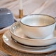 image 2 of Scandi Home Set of 4 Fika Ceramic Oatmeal Artisan Glaze Side Plates | Cream | Cream