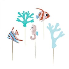 Fish & Coral Cake Topper Set - Pack of 5