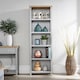 image 6 of Grey Oak Tall Bookcase Display Unit 5 Bookshelves DVD Storage Two Tone