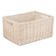 image 5 of Large Wicker White Wash Storage Open Basket | White | White