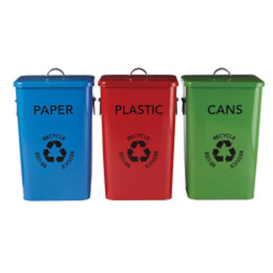 image 1 of Rex Set of 3 Recycle Logo Bins