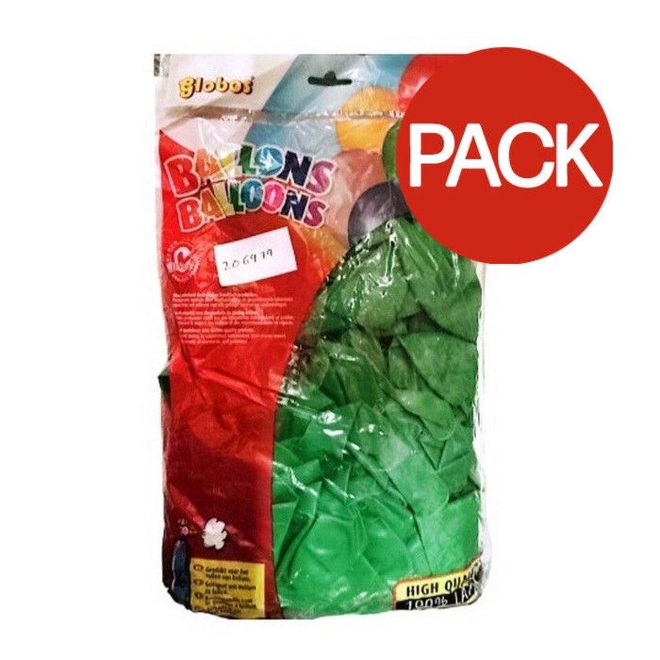 Globos Latex Pastel Balloons (Pack of 100) - Dark Green - One Size