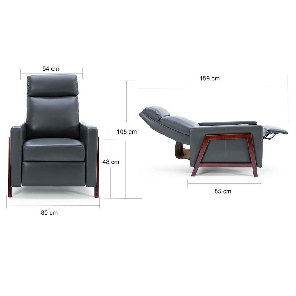 image 1 of Riley Pushback Recliner Air Leather Modern Accent Recliner Chair (Tan)