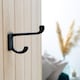 image 5 of Hammer & Tongs Rectangular Plate Rounded Hat & Coat Hook - W30mm x H85mm - Black