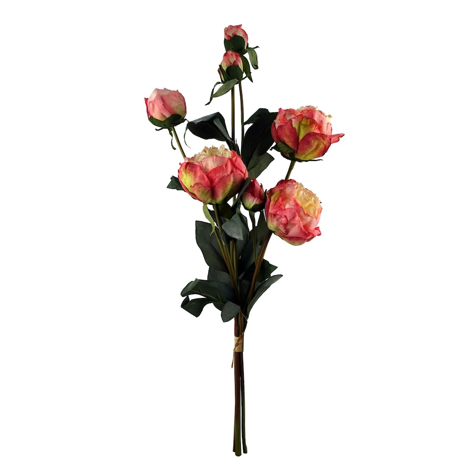 image 1 of 70cm Pink Peony Arrangement Glass Vase