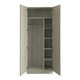 image 2 of Classic Square Panel Urban Oak Double Wardrobe with Single Rail & Shelves Brown