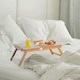 image 2 of HOMCOM Portable Laptop Desk Notebook Tray PC Bed Table Drawer Adjustable Bamboo
