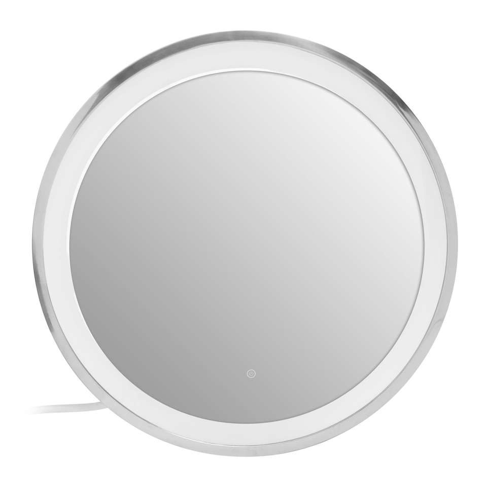 image 1 of Interiors by Premier Illuminated Silver Round Mirror Silver