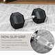 image 4 of HOMCOM 15KG Single Rubber Hex Dumbbell Portable Hand Weights for Home Gym