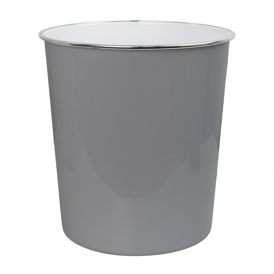 image 1 of JVL Onyx Round Waste Bin 7L Bathroom Bedroom Office Grey