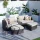 image 9 of Direct Wicker Outdoor Garden Rattan Sun Lounger with Coffee Table