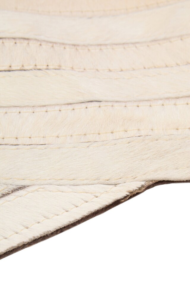 image 1 of Bosie Safira Small Natural Hair On Leather Rug | White