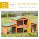 image 3 of PawHut Rabbit Hutch, Guinea Pig Hutch Outdoor Wooden House w/ Run, Green