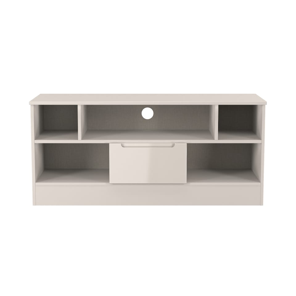 image 1 of Lucca 1 Drawer TV & Media Unit in Kashmir Gloss & Kashmir (Ready Assembled) | Cream | Kashmir Gloss & Kashmir