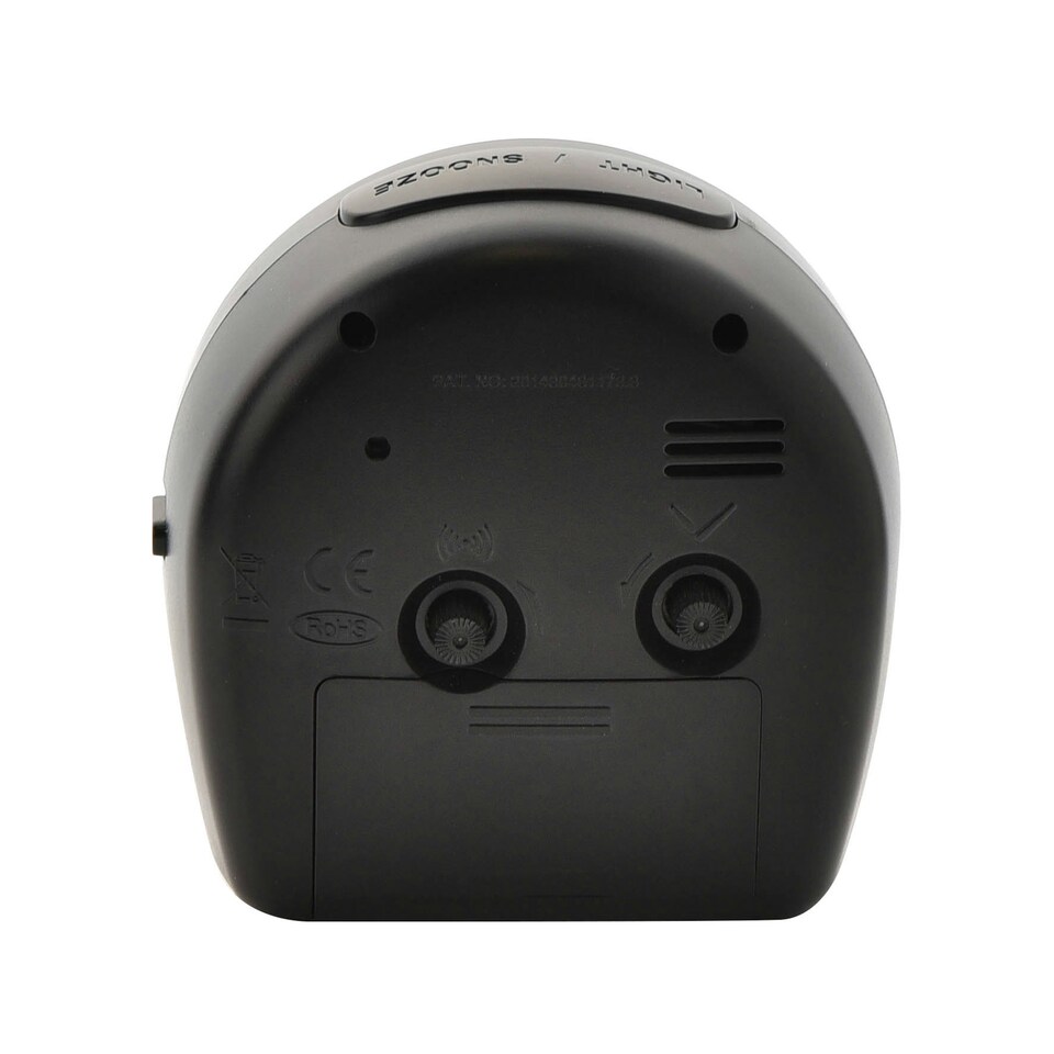 image 1 of Hometime Round Alarm Clock Light, Snooze, Sweep - Black Black