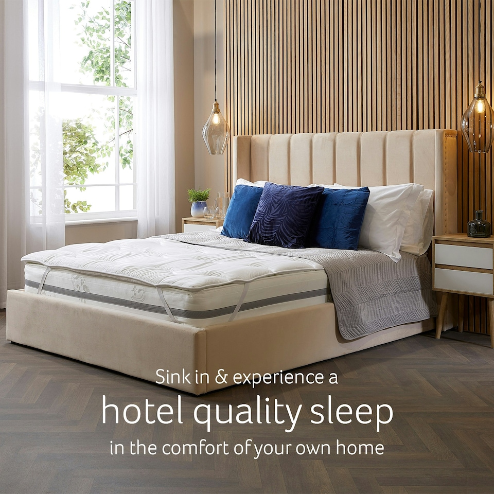 image 1 of Snuggledown Luxurious Hotel Temperature Control Mattress Topper, Medium Support, Super King | White | Super King | 1