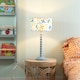 image 3 of ValueLights Bobbles Powder Blue Table Lamp with Abstract Shapes Shade & Bulb | Multi