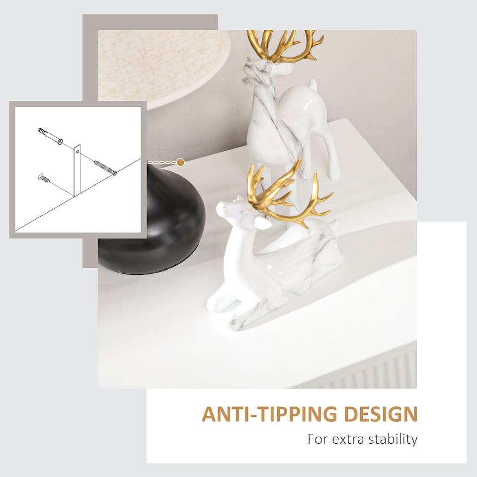 image 1 of HOMCOM Modern 3 Drawer Dresser, Fluted Bedroom Dresser Chest of Drawers with Metal Legs and Steel Handles for Bedroom, White