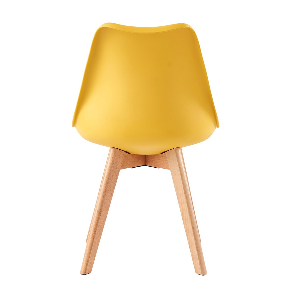image 1 of MCC Direct Set of 6 Plastic Dining Chairs with Wooden Legs Kitchen Chairs Eva