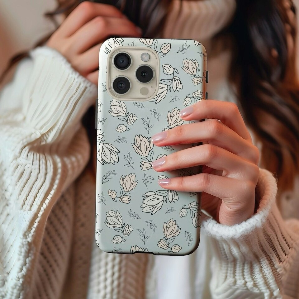 image 1 of Blossoming Phone Case | Blue | Galaxy S22 Ultra
Tough | Galaxy S22 Ultra
Tough