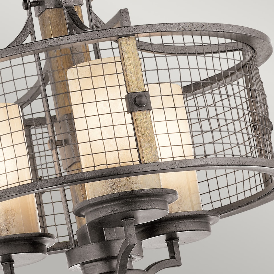 image 1 of Ahrendale 3 Light Pendant Chandelier Light Mesh Iron, E27