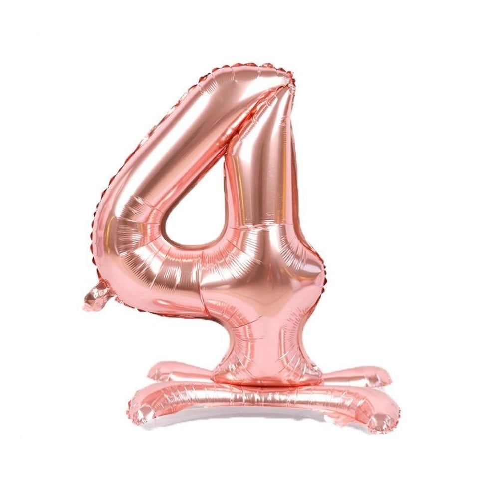 Realmax Standing Number 4 Foil Balloon - Rose Gold - One Size
