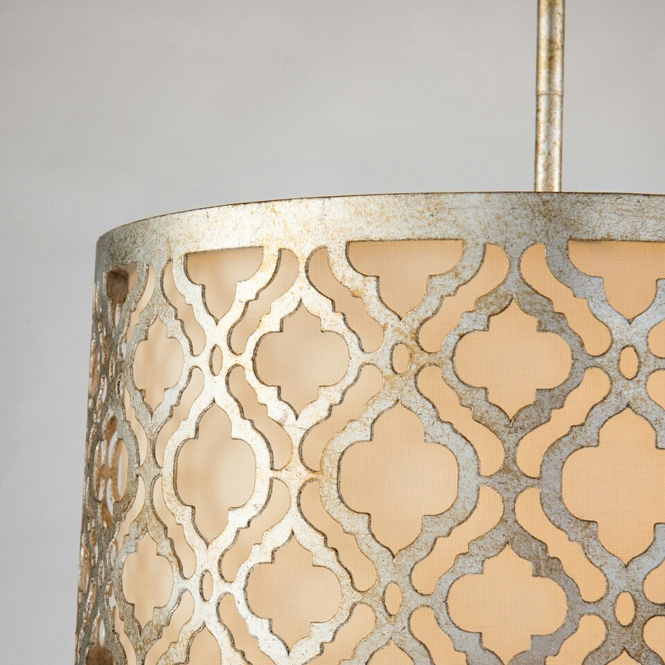 image 1 of Arabella 2 Light Medium Round Ceiling Duo-Mount Pendant Gold, E27