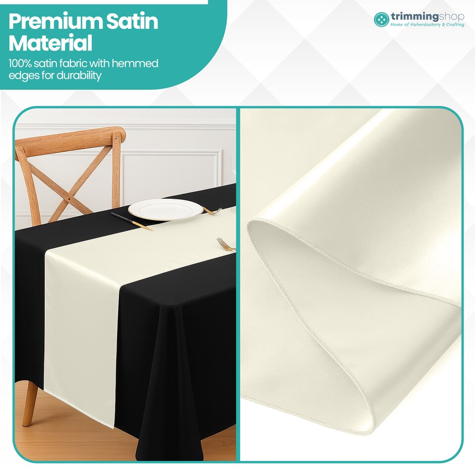 image 1 of Satin Table Runner for Dining Table - 11 x 108 Inch